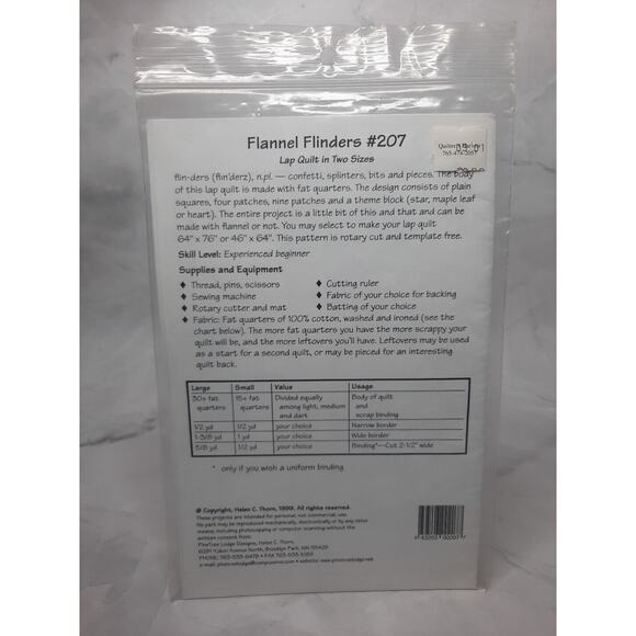 1999 PineTree Lodge Designs Lap Quilt Pattern Flannel Flinders 2 Sizes6 - Picture 4 of 4